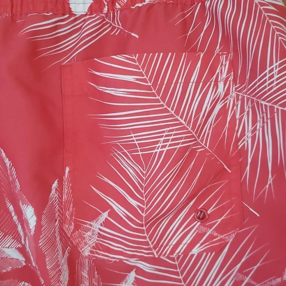 NWOT Michael Kors Hawaiian Palm Leaf Print Swim Trunks Sz L